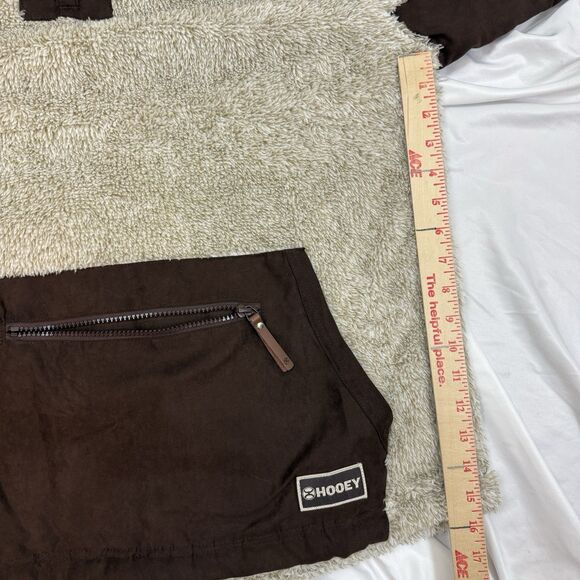 HOOEY Fleece Sherpa Pullover 1/4 Zip Men’s Large Brown Western Cowboy Cozy - Picture 14 of 15